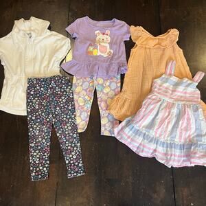 BUNDLE Girls Spring Outfits 2T LOT of 6 pieces Easter